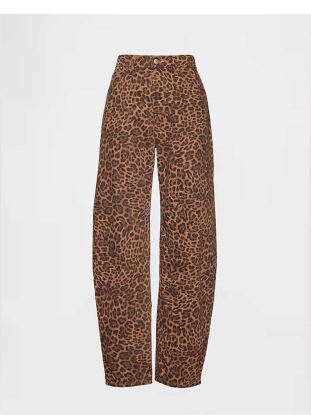 GAP Leopard Brown High Rise Barrel Jeans